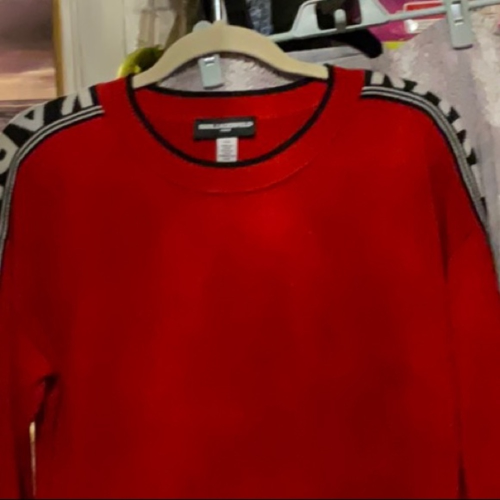A.P.C. Red Sweater with Logo Trim